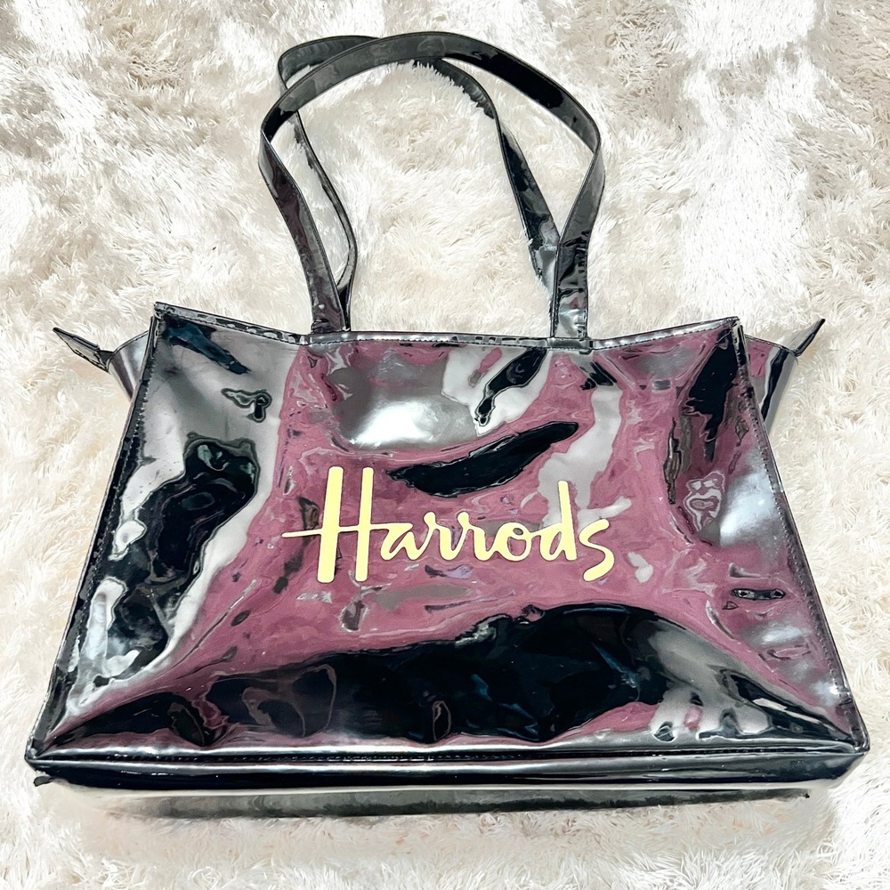 Harrods Logo Tote Glossy Black